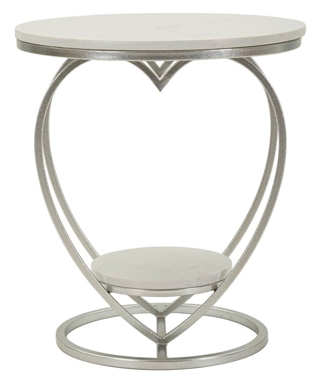 TAVOLINETTO HEART ARGENTO CM Ø 40X45