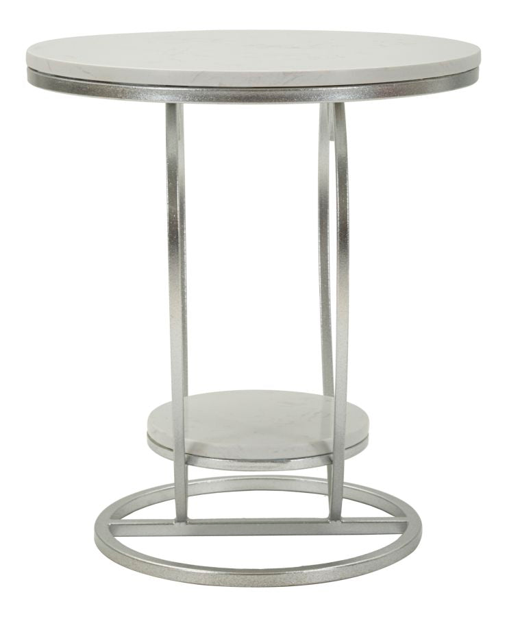 TAVOLINETTO HEART ARGENTO CM Ø 40X45,5