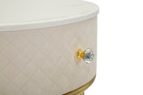 COMODINO/TOLETTA C/PUFF VELLIT CREMA CM Ø 52X70 - Ø 36X39