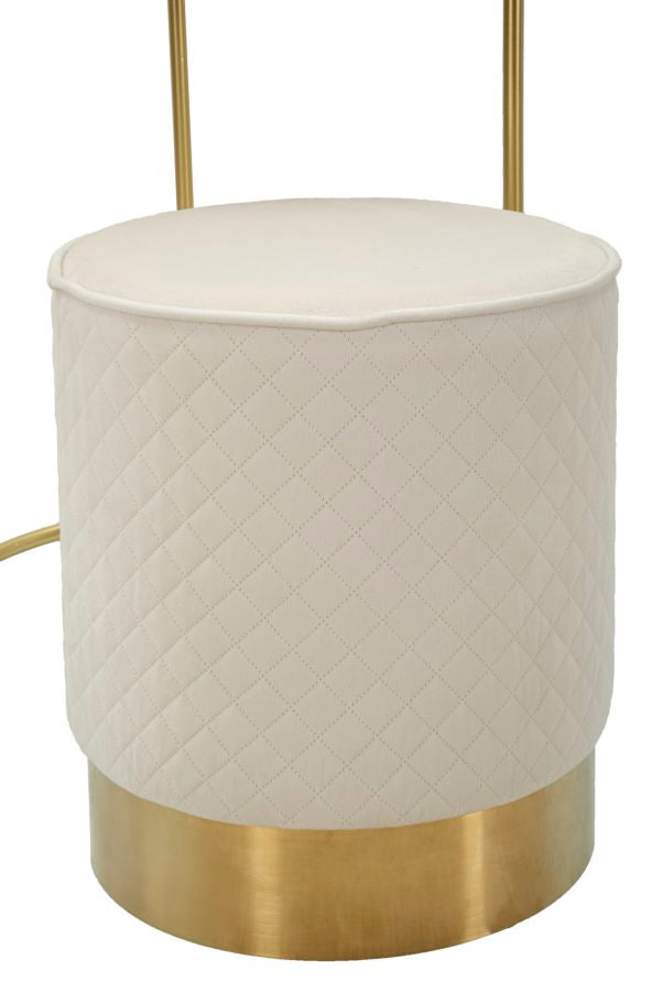 COMODINO/TOLETTA C/PUFF VELLIT CREMA CM Ø 52X70 - Ø 36X39