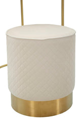 COMODINO/TOLETTA C/PUFF VELLIT CREMA CM Ø 52X70 - Ø 36X39