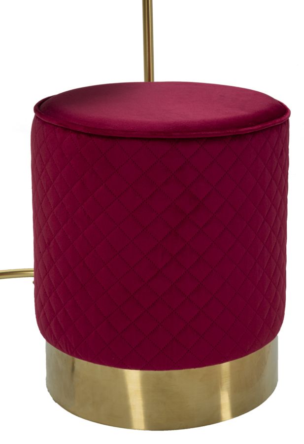 COMODINO/TOLETTA C/PUFF VELLIT ROSSO CM Ø 52X70 - Ø 36X39