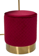 COMODINO/TOLETTA C/PUFF VELLIT ROSSO CM Ø 52X70 - Ø 36X39