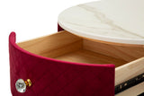 COMODINO/TOLETTA C/PUFF VELLIT ROSSO CM Ø 52X70 - Ø 36X39