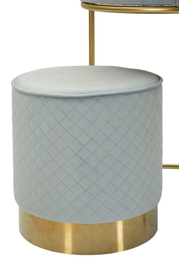 COMODINO/TOLETTA C/PUFF VELLIT CELESTE - FERRETTI