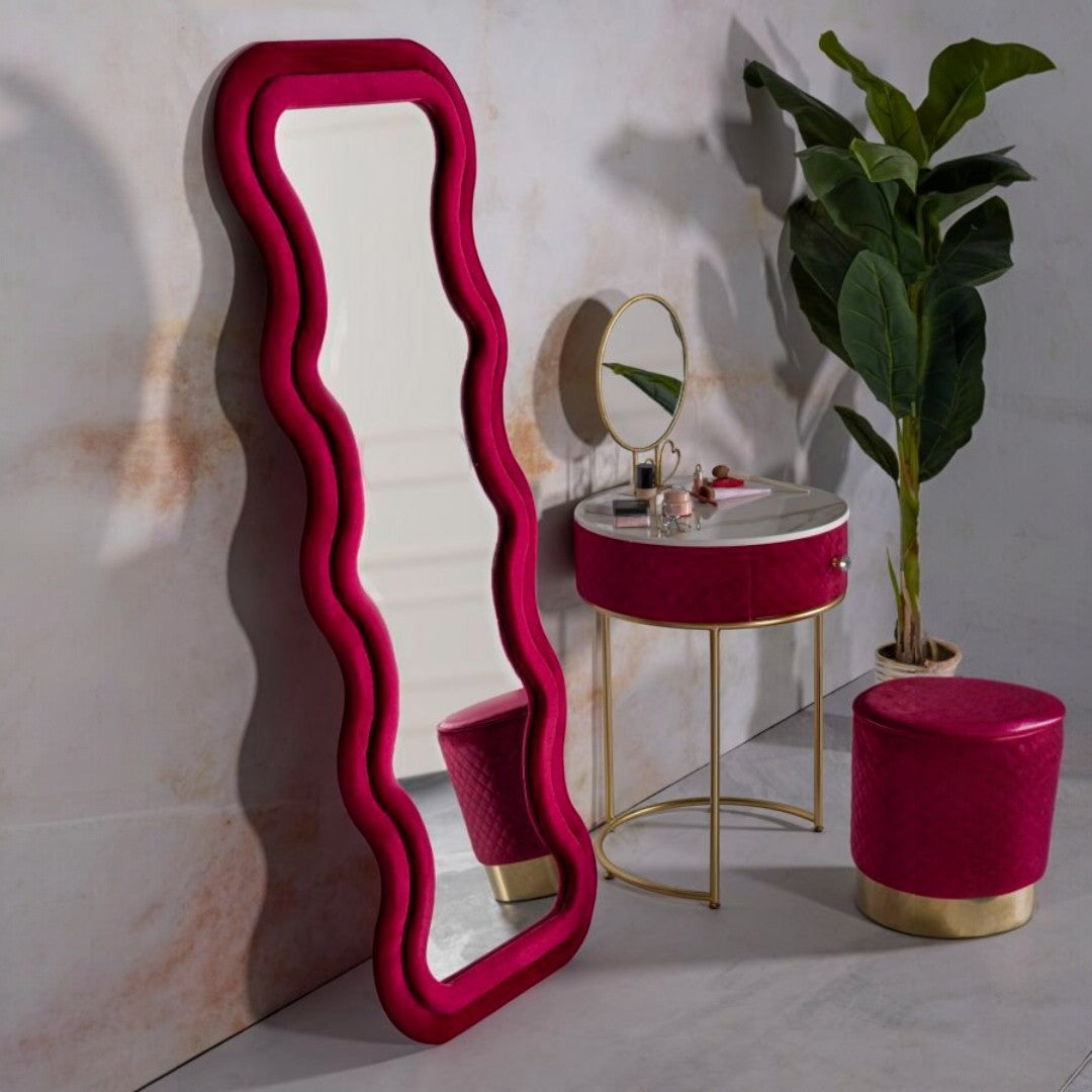SPECCHIO DA MURO EMILY VELLUTO FUXIA - FERRETTI