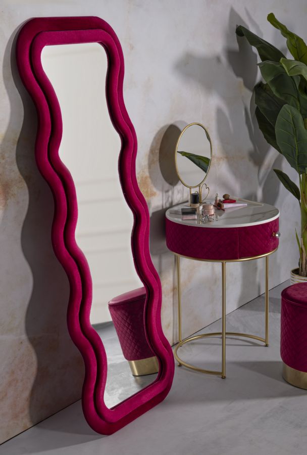 SPECCHIO DA MURO EMILY VELLUTO FUXIA - FERRETTI