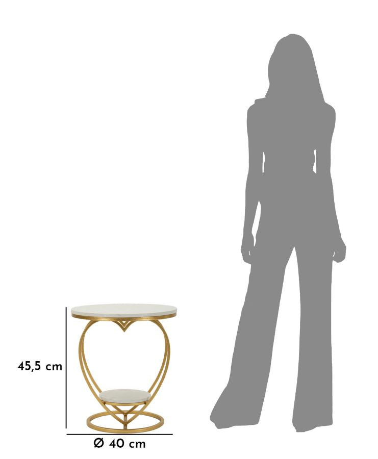 TAVOLINETTO HEART ORO CM Ø 40X45,5