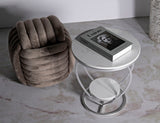 TAVOLINETTO HEART ARGENTO CM Ø 40X45,5