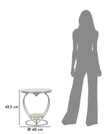 TAVOLINETTO HEART ARGENTO CM Ø 40X45,5