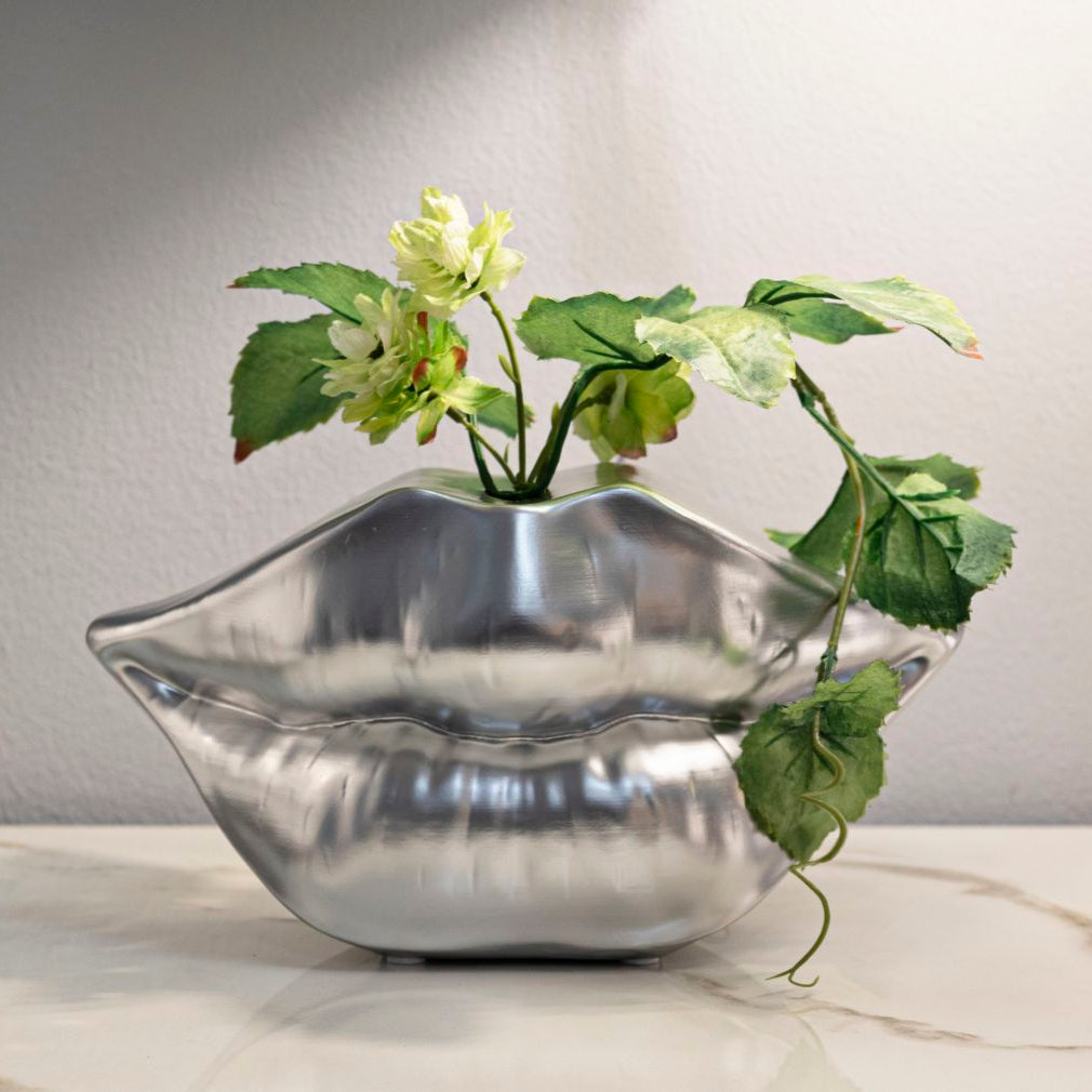 VASO MOUTH LIP SILVER CM 23X8X12