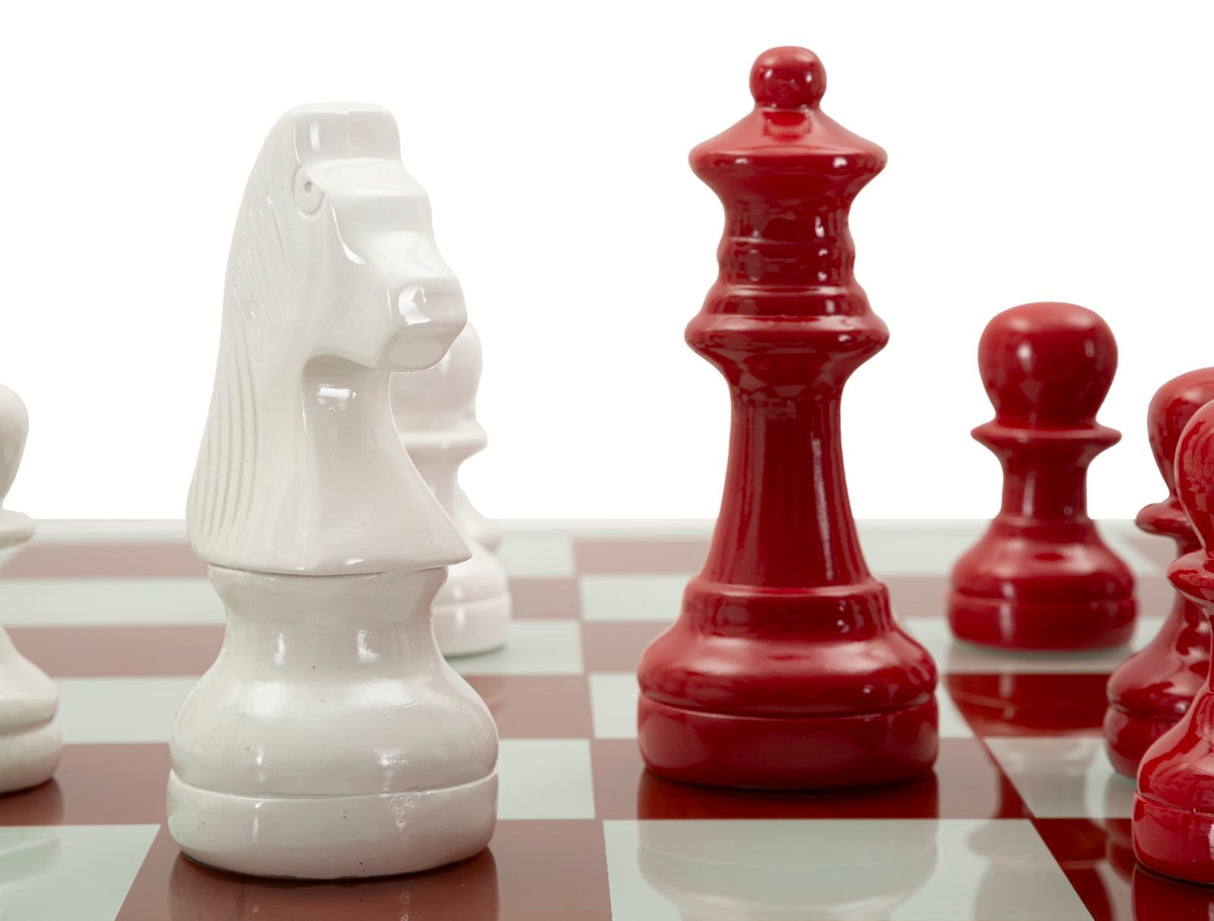 SET SCACCHIERA ROSSA/BIANCA CM 61X61X14