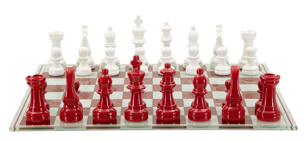 SET SCACCHIERA ROSSA/BIANCA CM 61X61X14