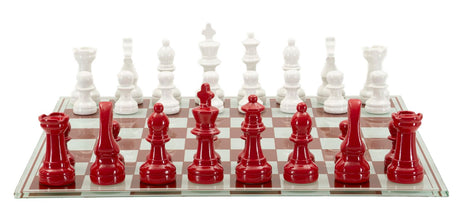 SET SCACCHIERA ROSSA/BIANCA CM 61X61X14