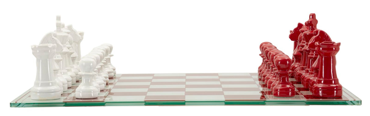 SET SCACCHIERA ROSSA/BIANCA CM 61X61X14