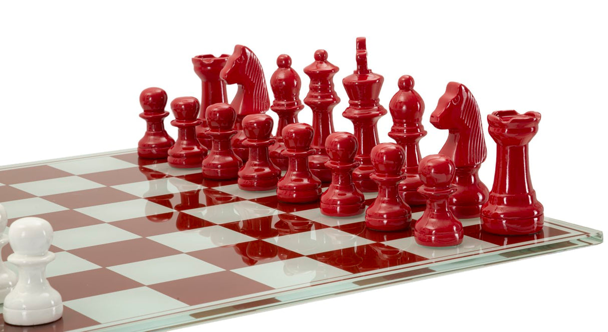 SET SCACCHIERA ROSSA/BIANCA CM 61X61X14