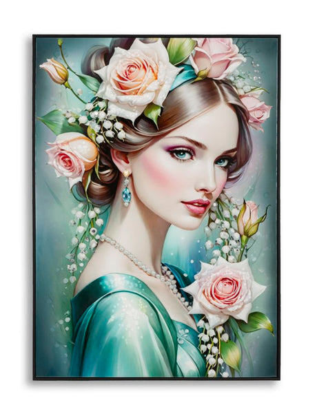 DIPINTO SU TELA LACCATO FANTASY C/CORNICE -A- CM 72X4X102