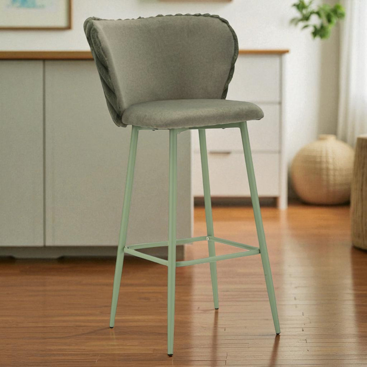 SGABELLO BAR ALASKA -B- VERDE SET 2 PZ CM 55X58X106 (ALTEZZA SEDUTA CM 77)