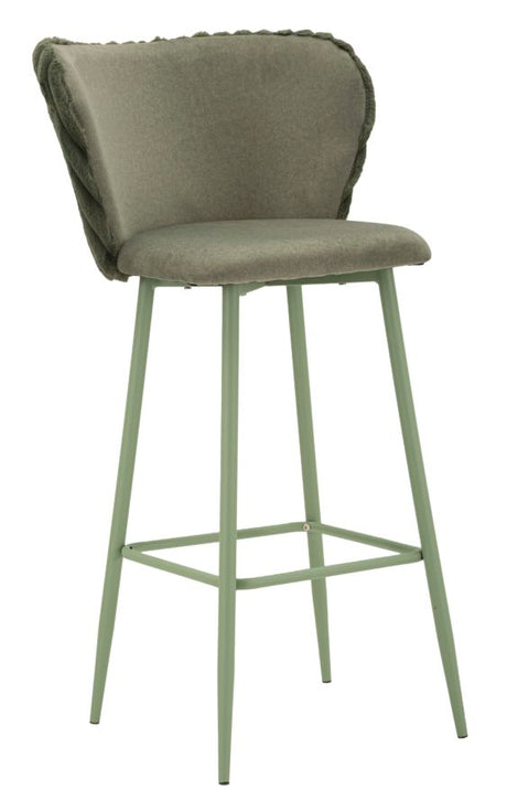 SGABELLO BAR ALASKA -B- VERDE SET 2 PZ CM 55X58X106 (ALTEZZA SEDUTA CM 77)