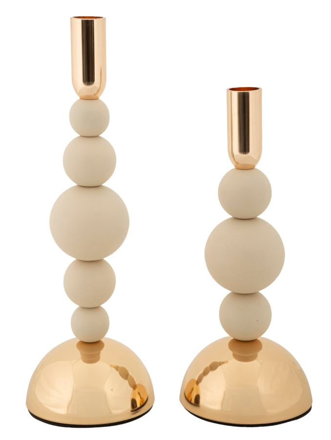 P/CAND BOLLY CREMA SET 2 PZ CM Ø 10X24-10X29