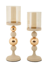P/CAND GLASSY CREMA SET 2 PZ CM Ø 10X32-10X36