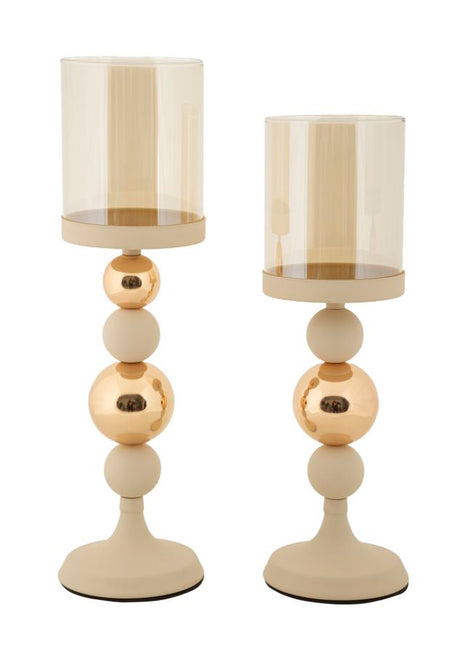 P/CAND GLASSY CREMA SET 2 PZ CM Ø 10X32-10X36