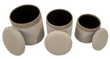PUFF C/CONTENITORE CORTINA CREMA SET 3 PZ CM Ø 40,5X49,5-35X42-31X38