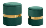 PUFF C/CONTENITORE SHEFFILD VERDE SET 2 PZ CM Ø 37X42-28X35
