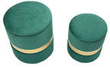 PUFF C/CONTENITORE SHEFFILD VERDE SET 2 PZ CM Ø 37X42-28X35