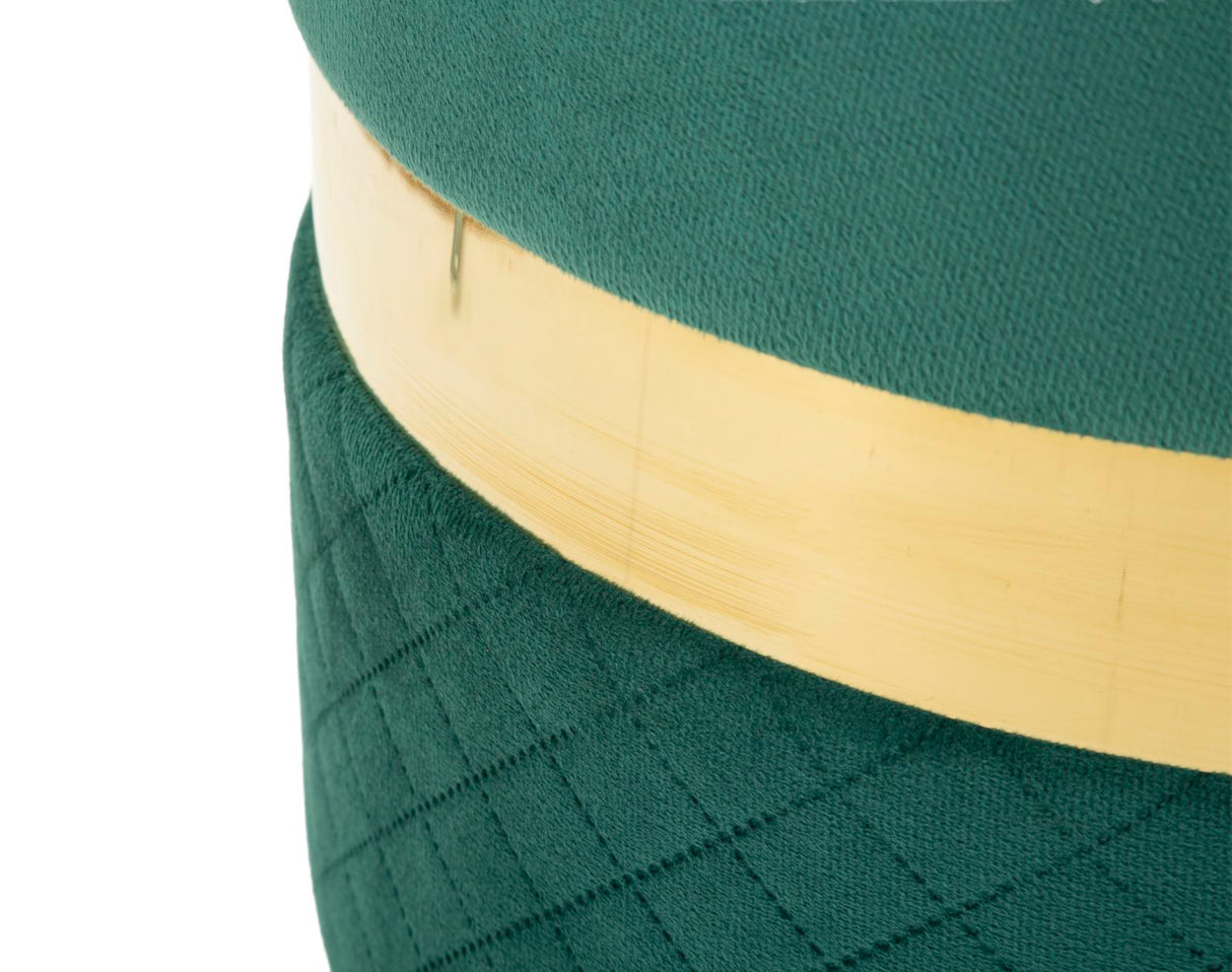 PUFF C/CONTENITORE SHEFFILD VERDE SET 2 PZ CM Ø 37X42-28X35