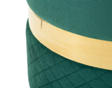 PUFF C/CONTENITORE SHEFFILD VERDE SET 2 PZ CM Ø 37X42-28X35