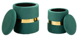 PUFF C/CONTENITORE SHEFFILD VERDE SET 2 PZ CM Ø 37X42-28X35