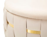 PUFF C/CONTENITORE SHANTY CREMA SET 2 PZ CM Ø 37X42-28X35