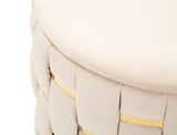 PUFF C/CONTENITORE SHANTY CREMA SET 2 PZ CM Ø 37X42-28X35