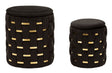 PUFF C/CONTENITORE SHANTY NERO SET 2 PZ CM Ø 37X42-28X35