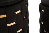 PUFF C/CONTENITORE SHANTY NERO SET 2 PZ CM Ø 37X42-28X35