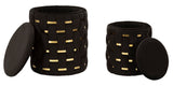 PUFF C/CONTENITORE SHANTY NERO SET 2 PZ CM Ø 37X42-28X35