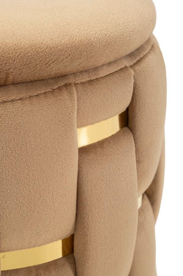 PUFF C/CONTENITORE SHANTY ORO SET 2 PZ CM Ø 37X42-28X35