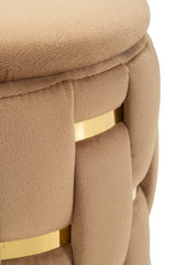 PUFF C/CONTENITORE SHANTY ORO SET 2 PZ CM Ø 37X42-28X35
