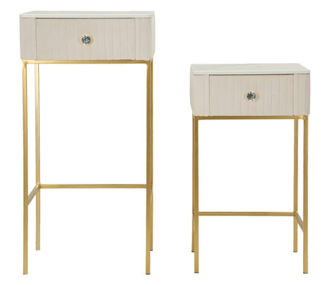 TAVOLINETTI ALTI WEDDING QUADRATI SET 2 PZ CM Ø 45X90-40X70