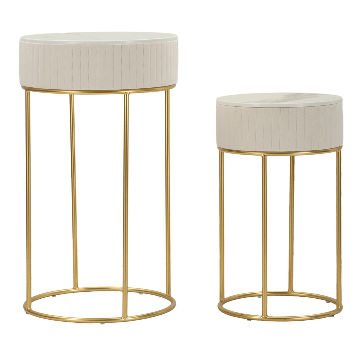 TAVOLINETTI ALTI WEDDING ROTONDI SET 2 PZ CM Ø 50X90-40X70