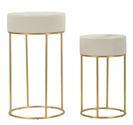 TAVOLINETTI ALTI WEDDING ROTONDI SET 2 PZ CM Ø 50X90-40X70