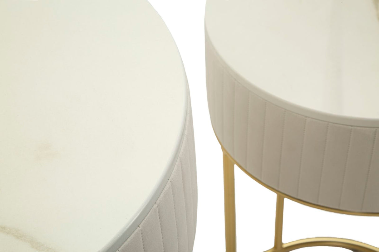 TAVOLINETTI ALTI WEDDING ROTONDI SET 2 PZ CM Ø 50X90-40X70
