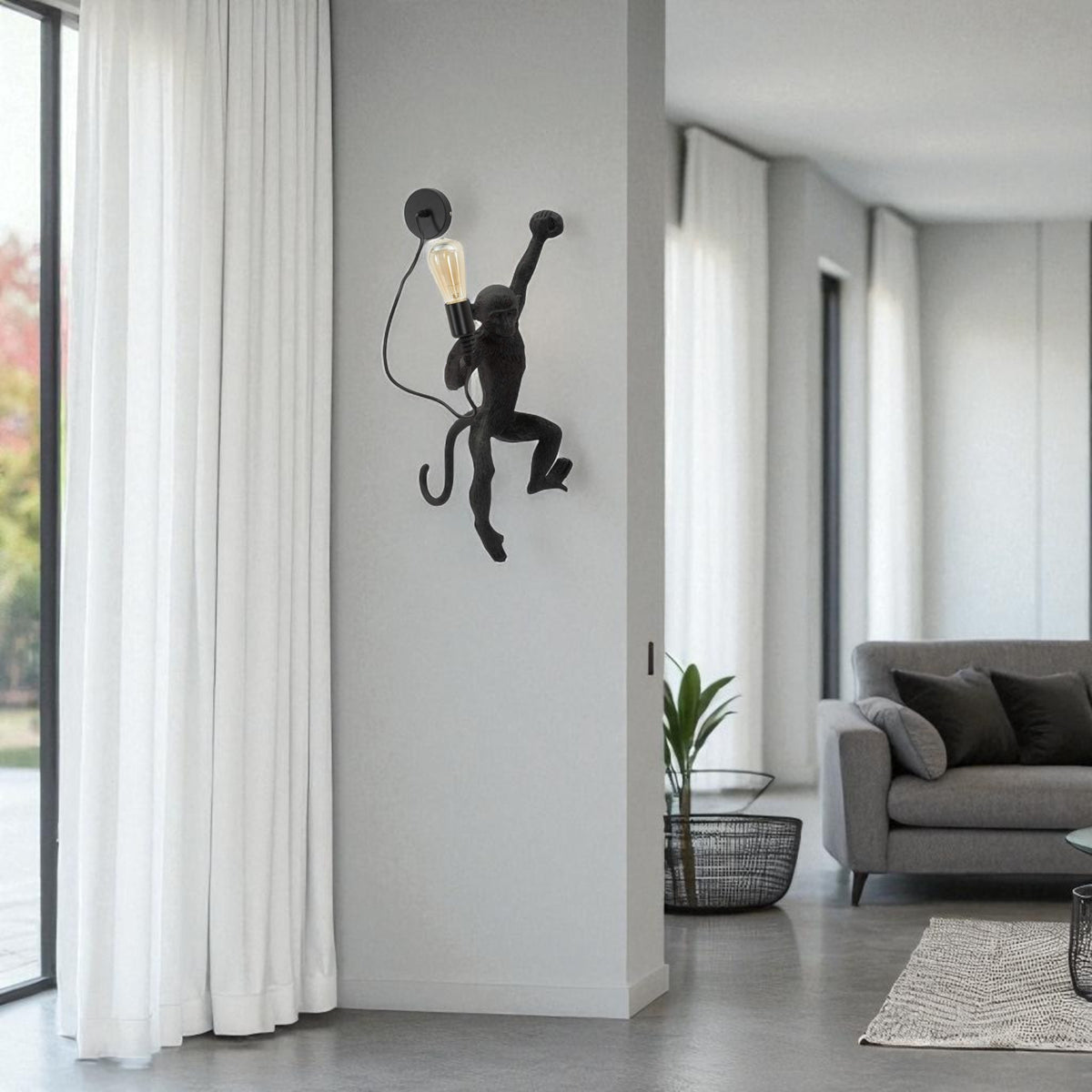 LAMPADA DA MURO MONKEY NERA - FERRETTI