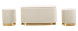 PANCA C/CONTENITORE E SGABELLI SHOPY CREMA SET 3 PZ CM 80X37X42-29X35