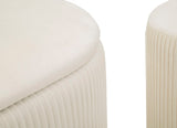 PANCA C/CONTENITORE E SGABELLI SHOPY CREMA SET 3 PZ CM 80X37X42-29X35