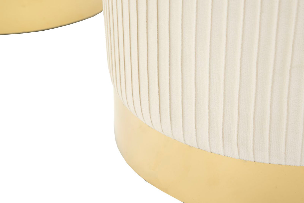 PANCA C/CONTENITORE E SGABELLI SHOPY CREMA SET 3 PZ CM 80X37X42-29X35