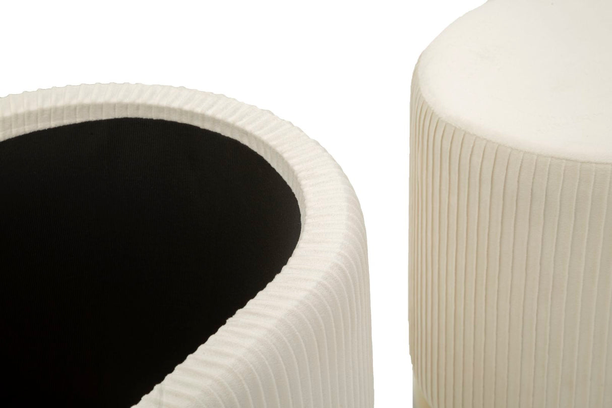 PANCA C/CONTENITORE E SGABELLI SHOPY CREMA SET 3 PZ CM 80X37X42-29X35