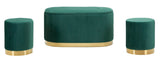 PANCA C/CONTENITORE E SGABELLI SHOPY VERDE SET 3 PZ CM 80X37X42-29X35