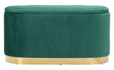 PANCA C/CONTENITORE E SGABELLI SHOPY VERDE SET 3 PZ CM 80X37X42-29X35